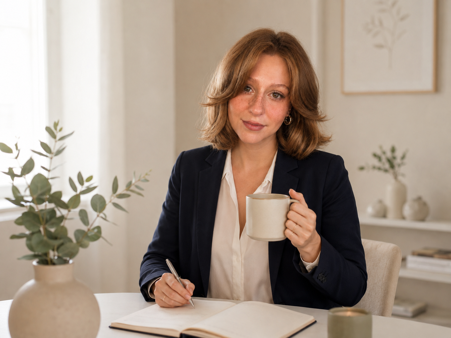 J.-Justine Wessel am Schreibtisch